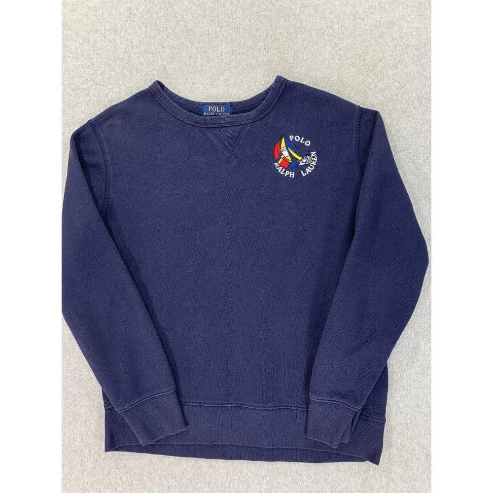 Polo Ralph‎ Lauren Classic Solid Crew Sweatshirt (Boy's Large) Blue